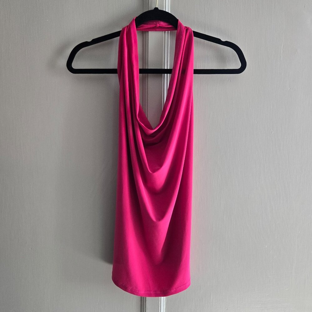 EIMIN | Fuchsia Cowl Neck Halter Top | S